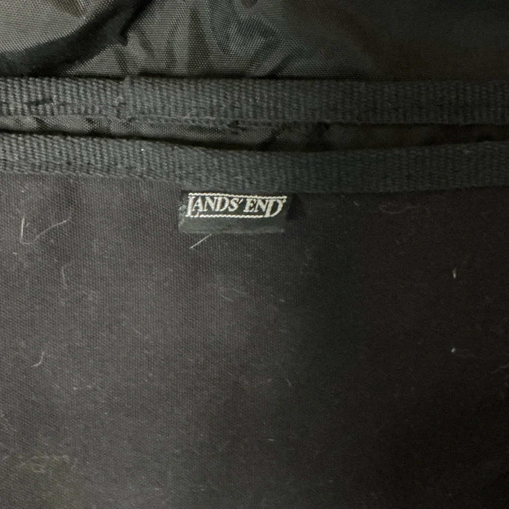 Lands' End Black Messenger Bag with Red, Green, Yellow & Blue Accents
